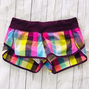 Lululemon Speed Short Dark Plum Checked Shorts-6